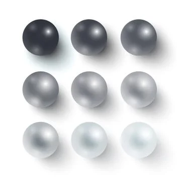 Set of realistic greyscale spheres イラスト素材