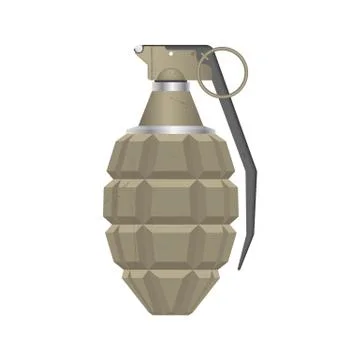 Set of realistic hand grenade isolated on white background Stock Illustration