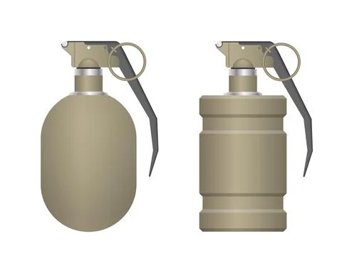 Set of realistic hand grenade isolated on white background イラスト素材