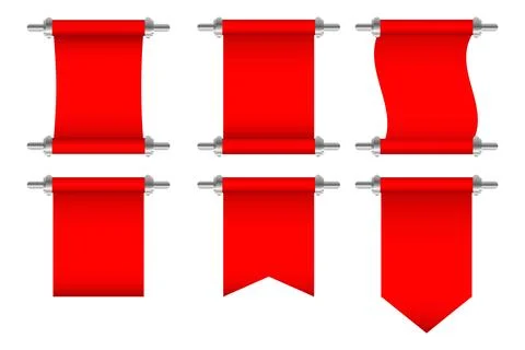 Set realistic illustration of scrolls. Vector illustration Illustrazione stock