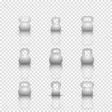 Set realistic kettlebells, vector illustration. Stock Illustration