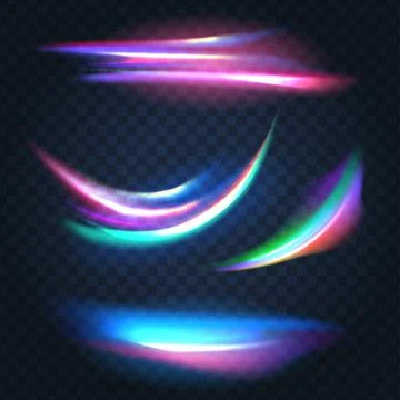 Set of realistic light glare Stock Illustration