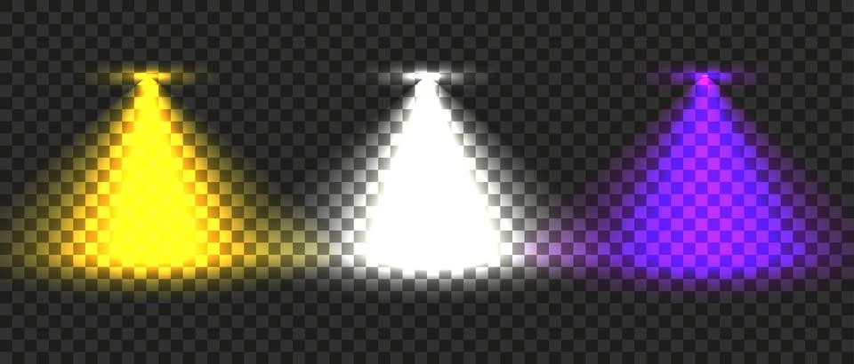 Set of realistic light glare Stock Illustration