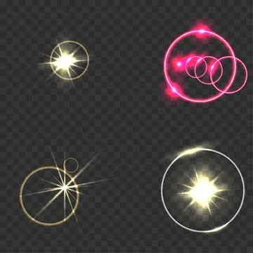 Set of realistic light glare Illustrazione stock