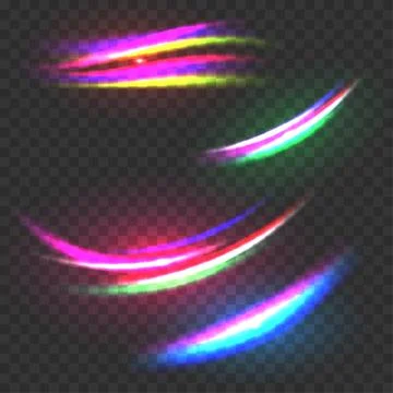 Set of realistic light glare Illustrazione stock