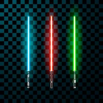 Set of realistic light swords Stock Illustration