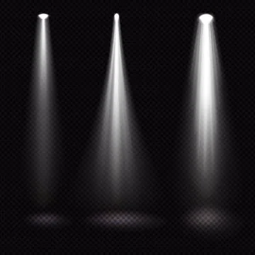 Set, realistic lighting, light rays on a dark background - Vector Set, rea... Stock Photos