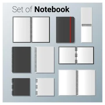 Set of realistic notebook Stock Illustration