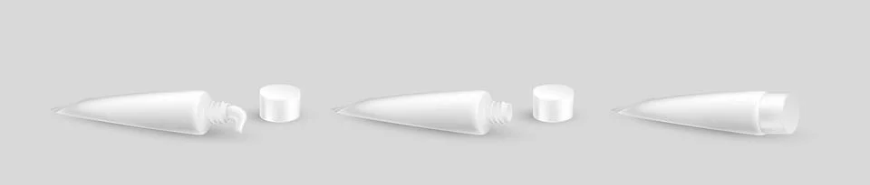 Set of realistic packaging mockup template tube of cream Stock Illustration