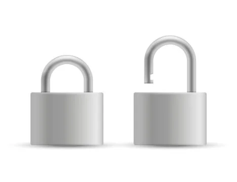 Set of realistic Padlocks isolated on white background. Vector illustration. Stock Illustration