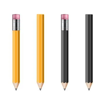 Set of realistic pencils vector illustration isolated on white background Stock Illustration
