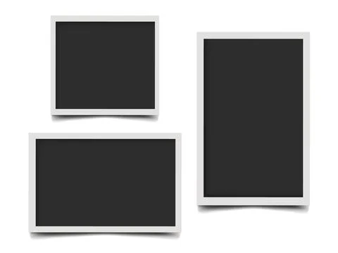 Set of realistic photo frames mockup with shadows Stock Illustration