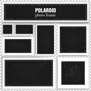 Set of realistic photo frames, old empty framework. Vector Stock Illustration