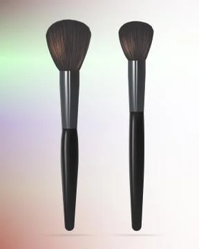 Set of Realistic Powder Brush. Vector illustration Stock Illustration