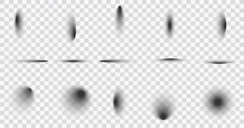 Set of realistic round shadow and shadow effect. Vector shadows isolated on Stock Illustration