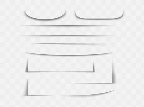 Set of realistic shadow effect on a transparent background different shapes Stock Illustration