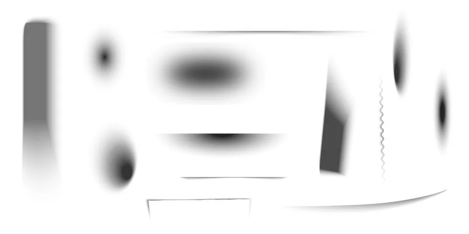 Set of realistic shadow effect on a transparent background different shapes Stock Illustration