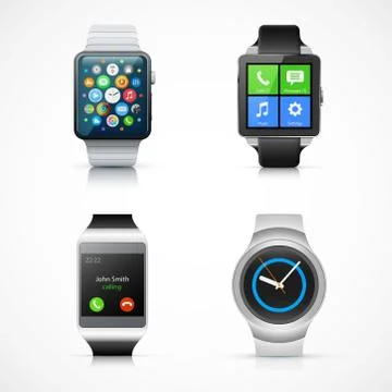 Set of realistic smart watch Illustrazione stock