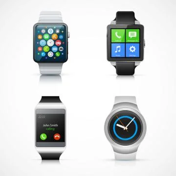 Set of realistic smart watch Illustration