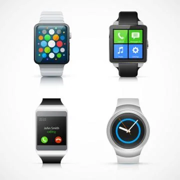 Set of realistic smart watch Stock Illustration