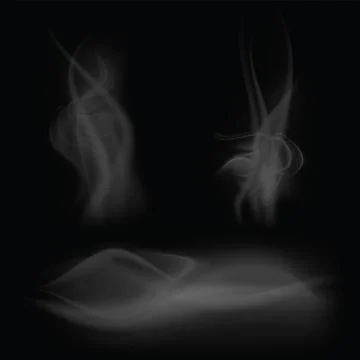 Set of realistic smoke Stock Illustration