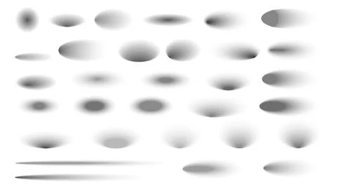 Set of realistic soft shadow overlays in various shapes and intensities. Perf Stock Illustration