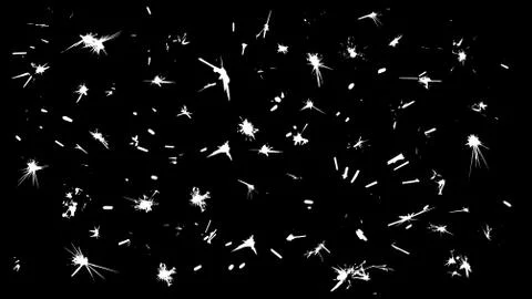 Set of Realistic Sparkles Lights Isolated, black background. Stock Illustration