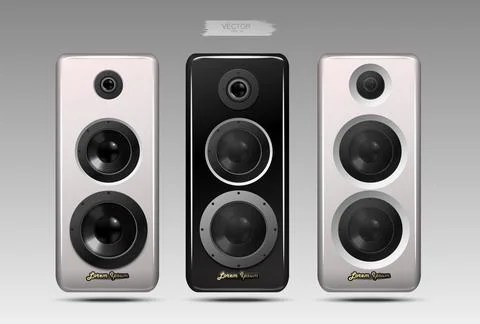 Set of realistic speakers. Stock Illustration