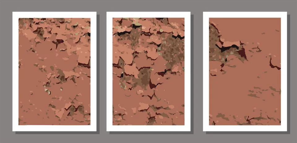 Set of realistic texture poster with old, rust, grunge, grainy, vintage effect Stock Illustration