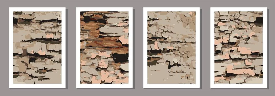 Set of realistic texture poster with old, rust, grunge, grainy, vintage effect Stock Illustration