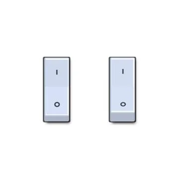 Set of realistic toggle switches in on and off positions, vector illustration Stockillustratie