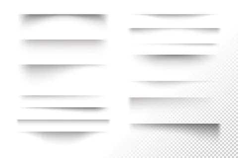 Set of realistic transparent soft shadow effects. Stock Illustration