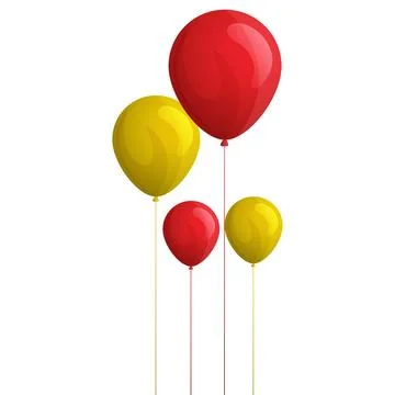 Set of realistic vector colorful balloons isolated on white background Stock Illustration