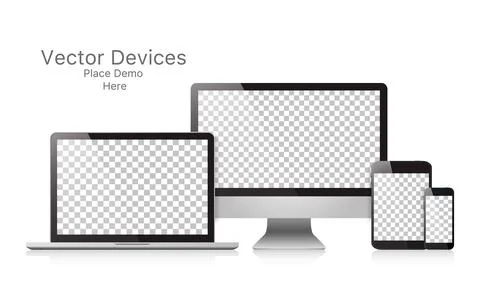 Set realistic vector devices on a white background Stock Illustration