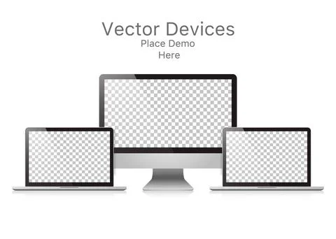 Set realistic vector devices on a white background Stock Illustration