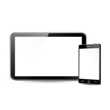 Set realistic vector tablet and smartphone Stock Illustration