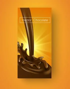 Set realistic vector vertical chocolate banners design package template. Stock Illustration