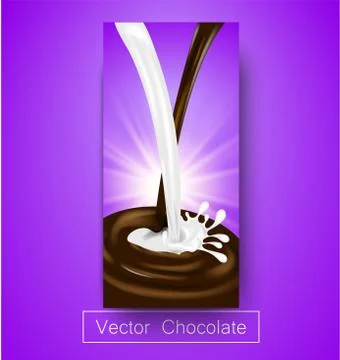 Set realistic vector vertical chocolate banners design package template. Illustrazione stock