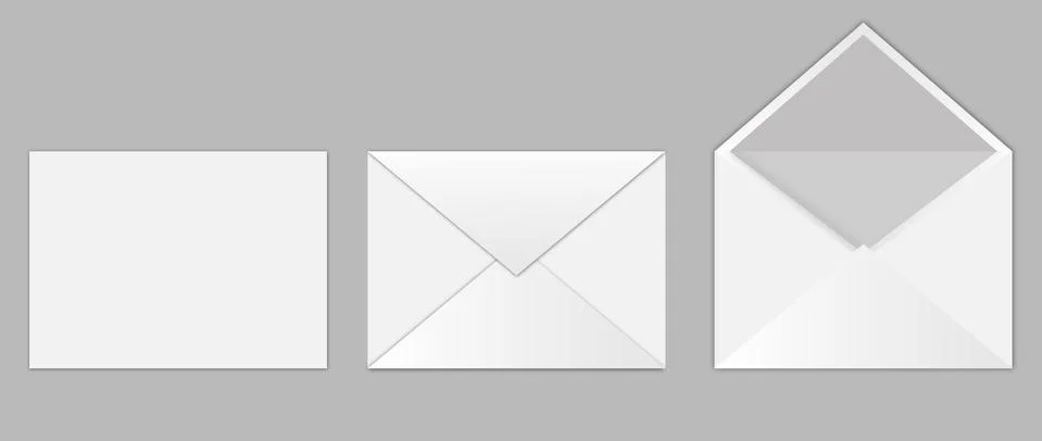 Set of realistic white envelopes Stock Illustration