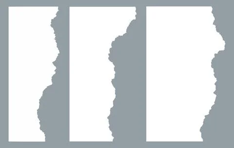 Set Of Realistic White Torn Paper Edges and Ripped Borders on Black Background Stock Illustration