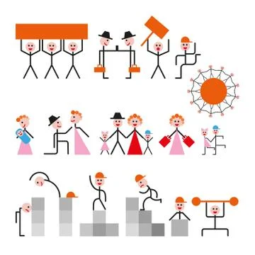 Set of realtionship icons Stock Illustration