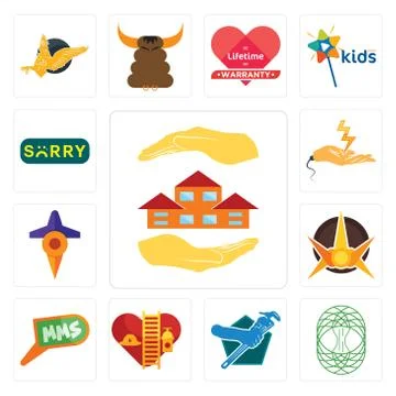 Set of realtor, celtic tree life, plumber, volunteer fire department, mms, no Free Stock Illustration
