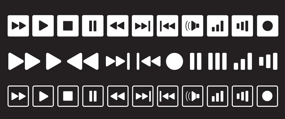 A Set of Record Icons Stock Illustration