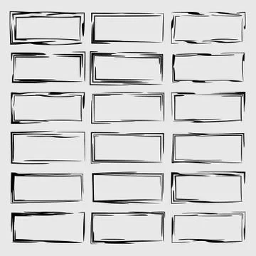 Set of  rectangle empty borders elements.  Vector illustration. Illustrazione stock
