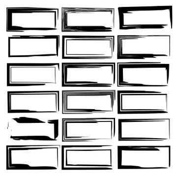 Set of rectangle grunge frames. Vector illustration. イラスト素材