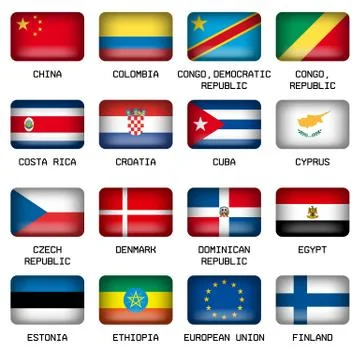 Set of Rectangle World Top States Flags Stock-Illustration