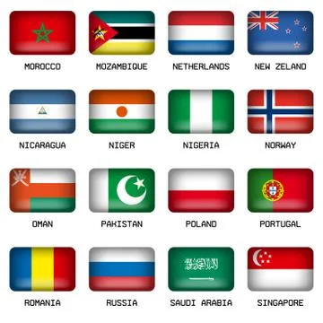 Set of Rectangle World Top States Flags Stock-Illustration