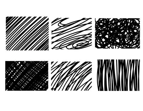 Set of rectangles sketched with doodles isolated on white. Doodle style ske.. Stock Illustration