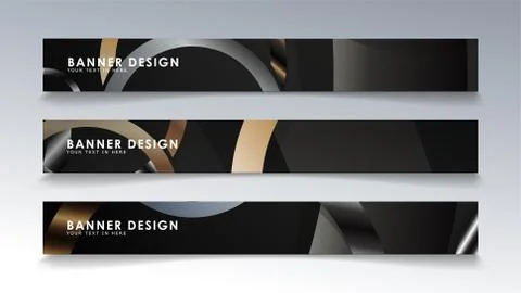 Set rectangular banner with a circle background. neutral color gradient Stock Illustration