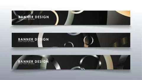 Set rectangular banner with a circle background. neutral color gradient Stock Illustration